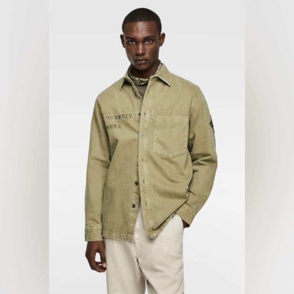 Zara Men’s Relaxed Fit Cargo Military Style Jacket sz Medium